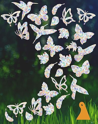 36 calcomanías de ventana para golpes de pájaros, adhesivos para ventanas que evitan que los pájaros golpeen las ventanas, calcomanías para