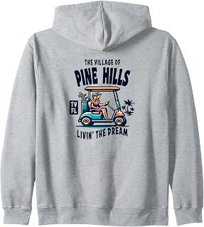 The Village of Pine Hills Golf Cart Design Zip Hoodie
