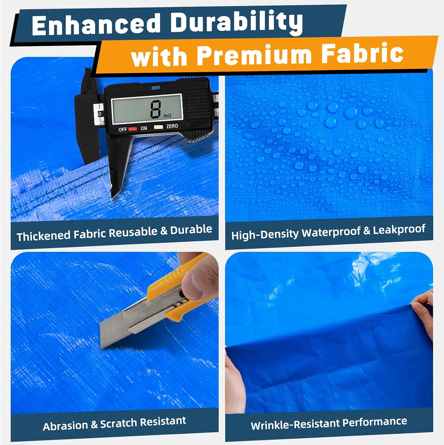 Mattress Bag for Moving Storage Handles Zipper Heavy Duty Twin XL Mattress Encasement Reusable Waterproof Mattress Cover Protector Moving Dorm Apartment Packing Storage (82"x42"x15" Blue)