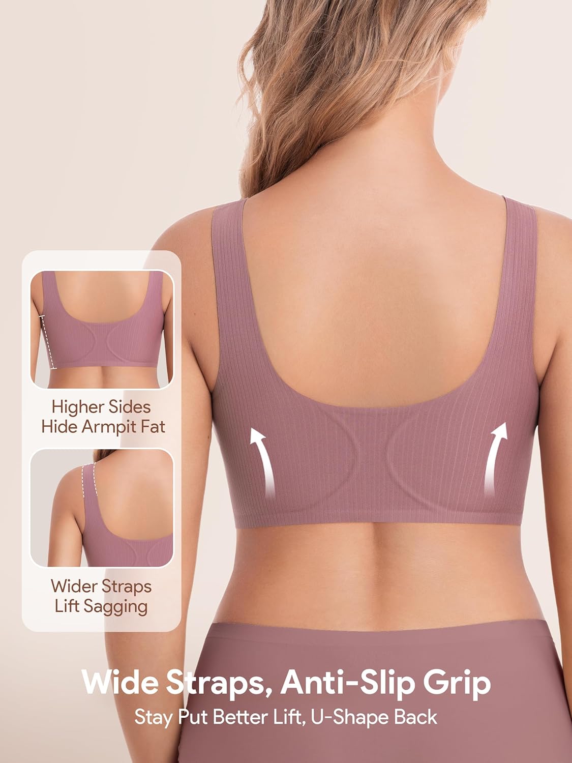Seamless Bras for Women, Front Closure Post Surgery Mastectomy Recovery Jelly Soft Comfort Support Bralettes,1 or 3 pcs