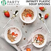 Vista 171 de Party Bargains Disposable Plastic Black Gold Cutlery Set, Infinity Modern Design Utensils, 40 Pack: 16 Forks, 8 Knives, 16 Spoons