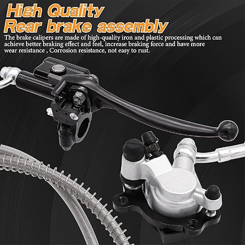 Miniatura 6 de Kit de freno de bicicleta mini mejorado Conjunto de freno hidráulico del manillar izquierdo de 78 pulgadas para Predator 79cc 97cc 2.8hp Baja Doodle