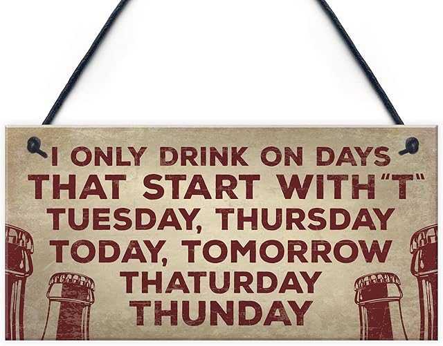 RED OCEAN Novelty Alcohol Plaque Drinking Man Cave Hanging Wall Sign Home Bar Pub Gifts BEER VODKA GIN CIDER Gifts