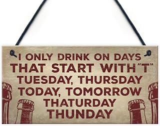 RED OCEAN Novelty Alcohol Plaque Drinking Man Cave Hanging Wall Sign Home Bar Pub Gifts BEER VODKA GIN CIDER Gifts