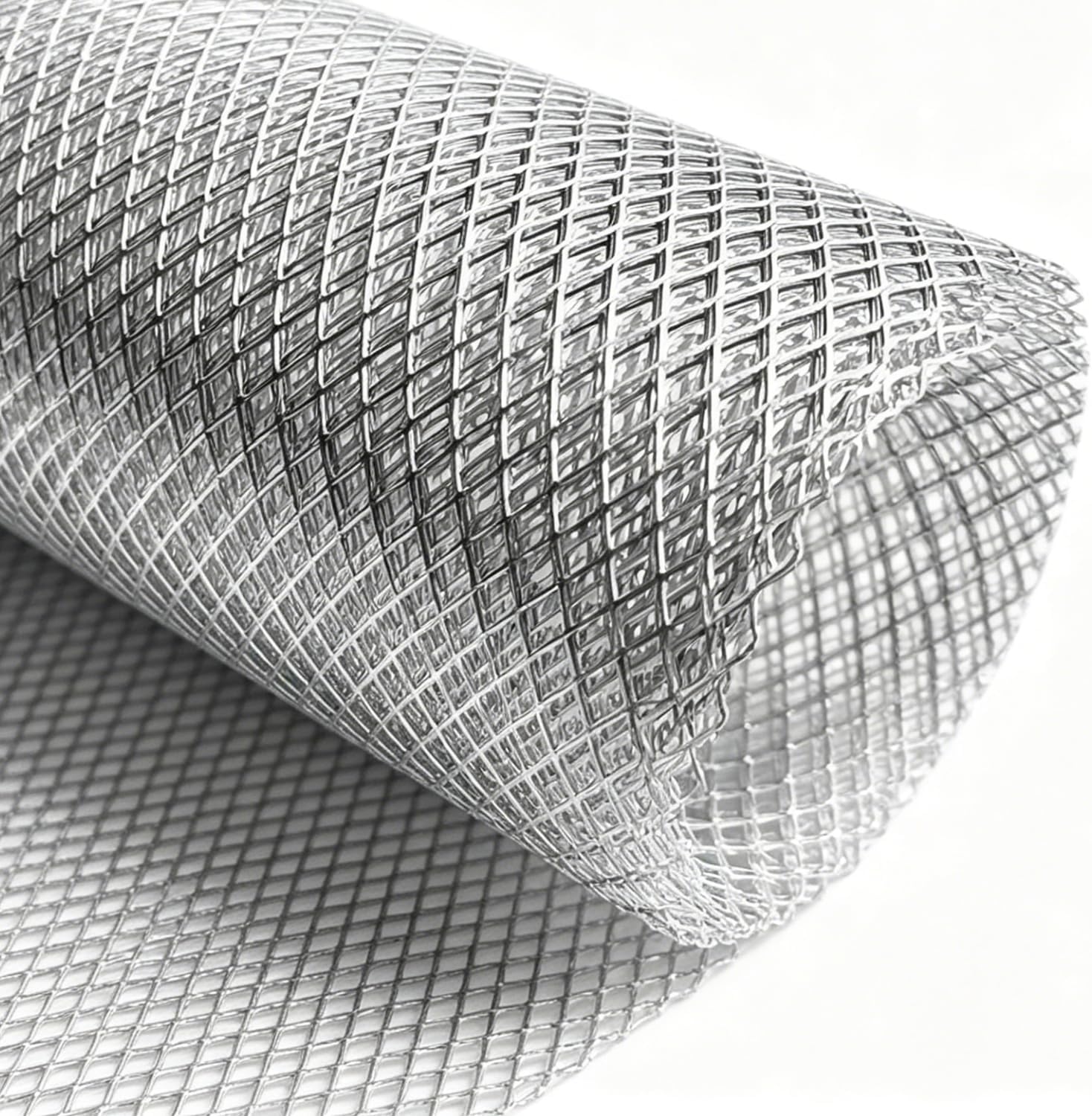 Universal Silver Aluminum Grill Mesh 13" x 39" (33x100cm), 0.016" Thickness Metal Sheet with 0.12" x 0.24" Rhombic Holes, Flexible Grille Insert for Automotive Bumper, Radiator Guard and DIY Vents