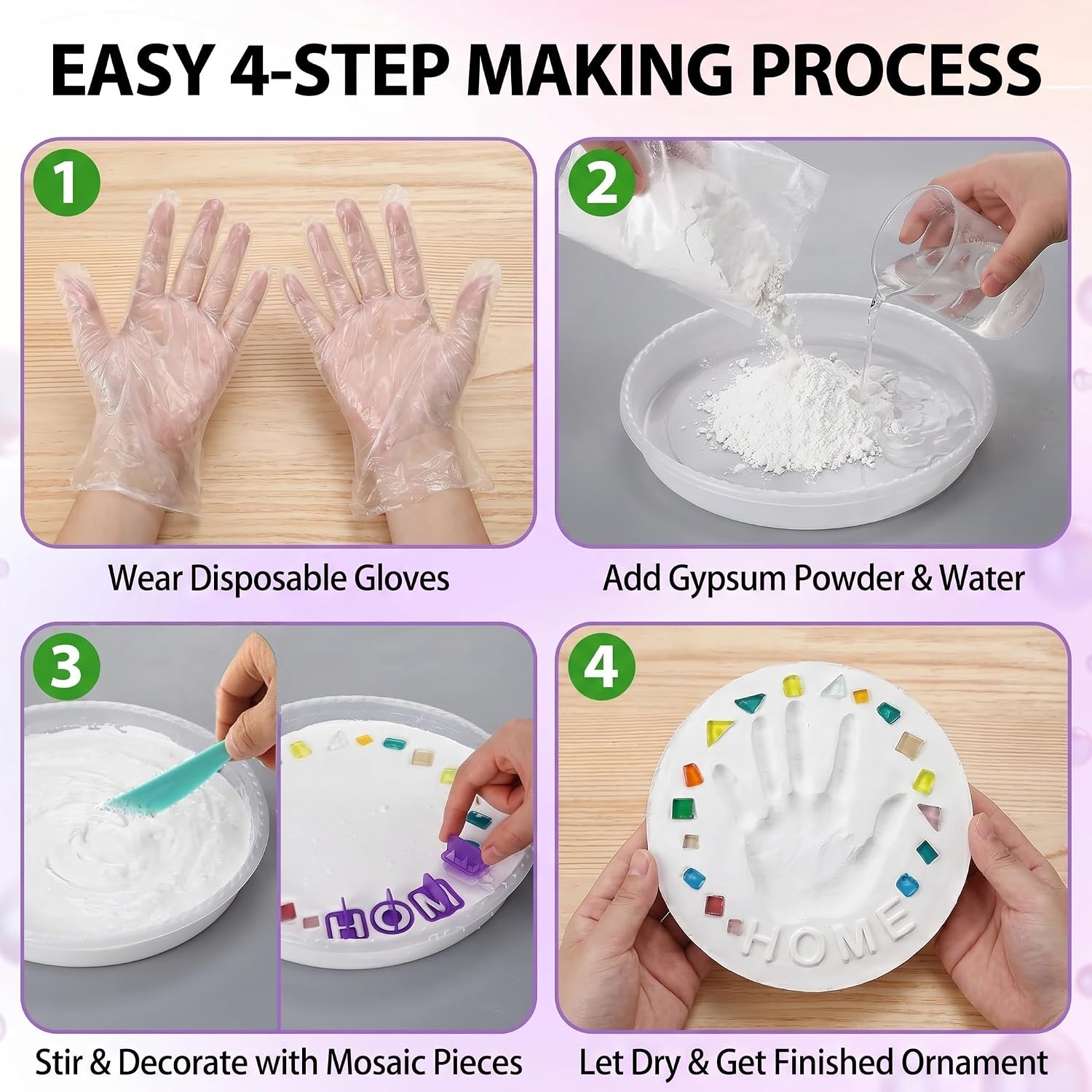 GZZHPFY 9 Stepping Stone Kits Home DIY Craft Gifts 3 Sizes image 3