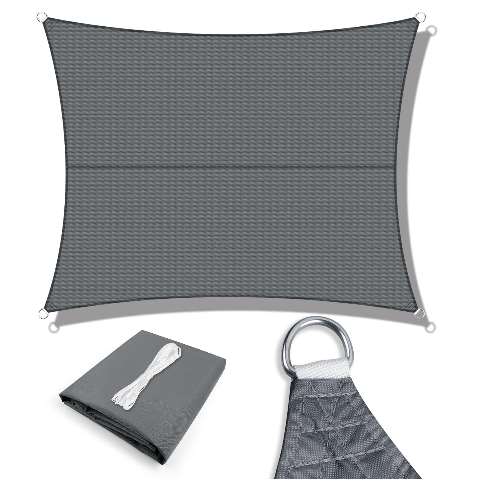 LOVE STORY Toldo Vela Rectangular 2.5x4m, Vela de Sombra Impermeable Oxford, Protección Rayos UV Toldos para Exterior Patio Jardín Terrazas, Arena — view 11