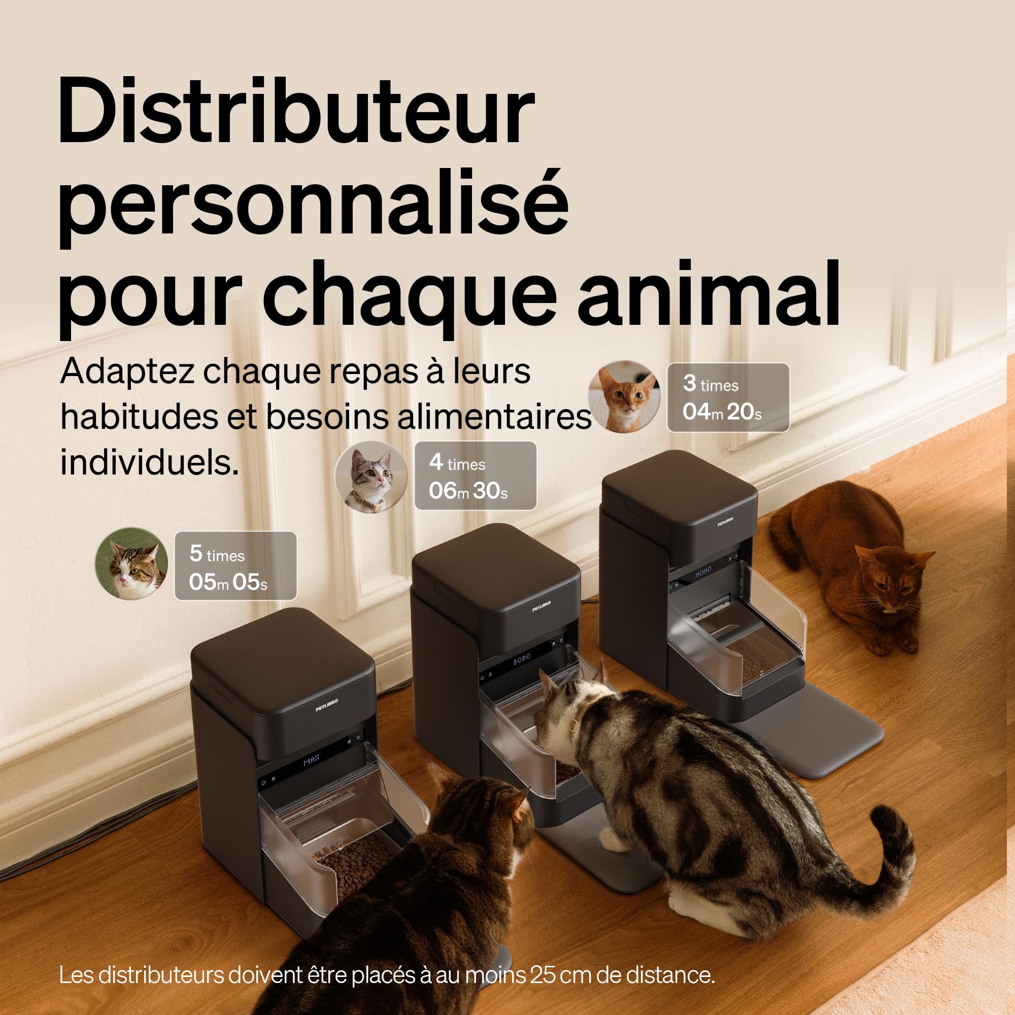 PETLIBRO Distributeur Automatique RFID pour Chat, Wi-Fi 2,4/5 GHz, Contrôle par Application, Reconnaissance par Collier RFID, Couvercle à Ouverture Automatique, Pour Régimes Alimentaires Personnalisés