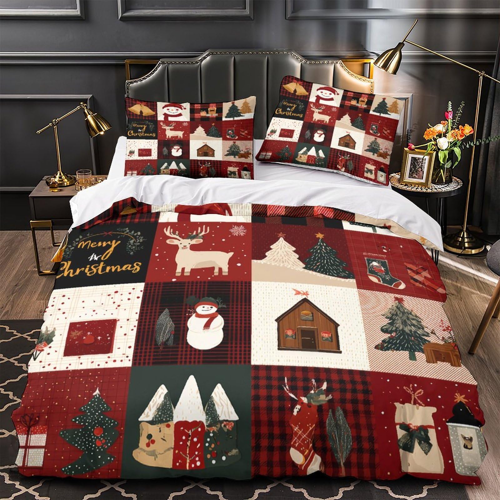 Idée cadeau Noël parure de lit imprimé en 3D housse de couette