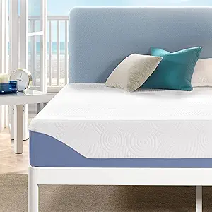 Mellow 10 Inch Cooling Gel-Infused Memory Foam Bed Mattress, Medium Firm Sleep and Breathable Fabric Cover, King , Mattress In A Box