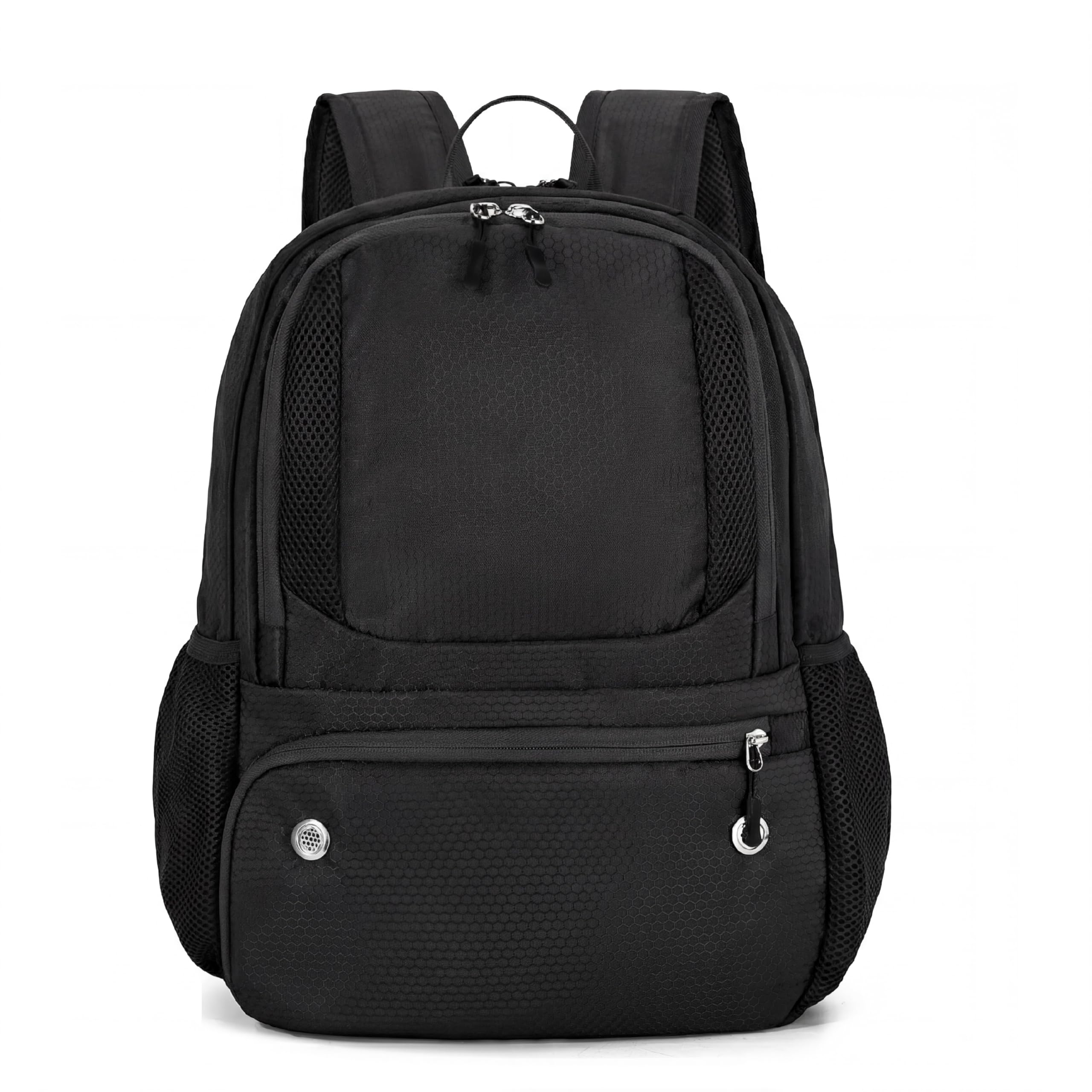 seyfocnia Schwarzer Sport und Tagesrucksack mit Schuhfach, wasserabweisend, geräumig und vielseitig und Fitness