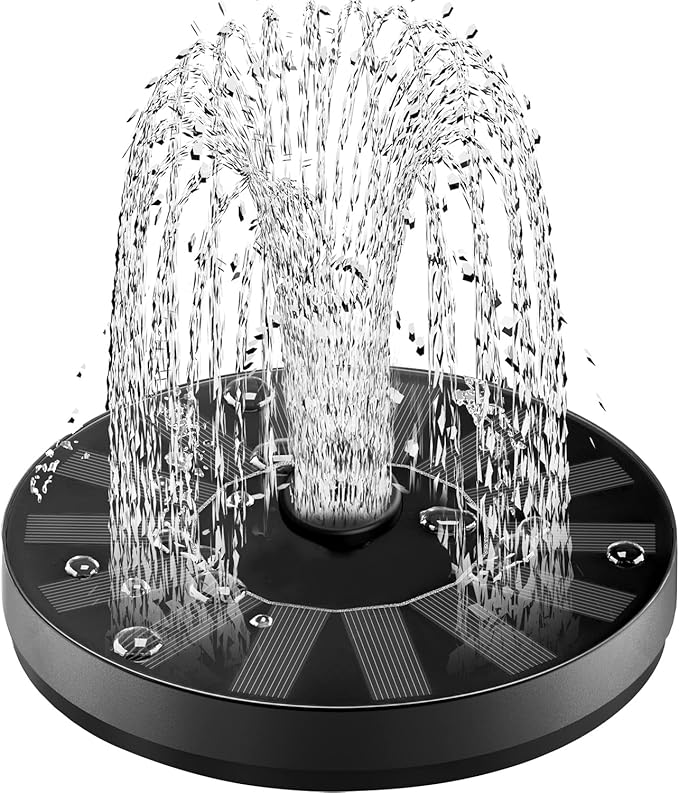 SZMP Solar Fountain Bird Bath Fountains 2023 Upgraded Glass Panel, Solar Powered Water Fountain