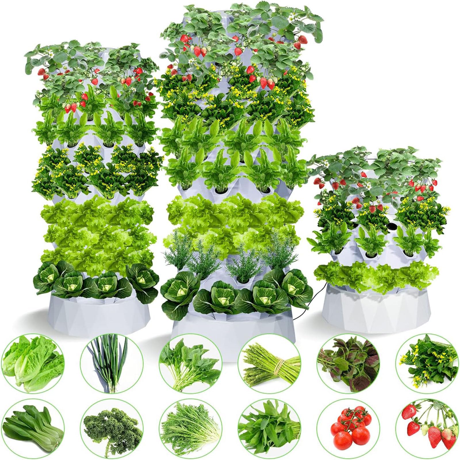 Hydroponics Tower System Uprawy Wewnętrznej 48/64/80 Roślina 10floors
