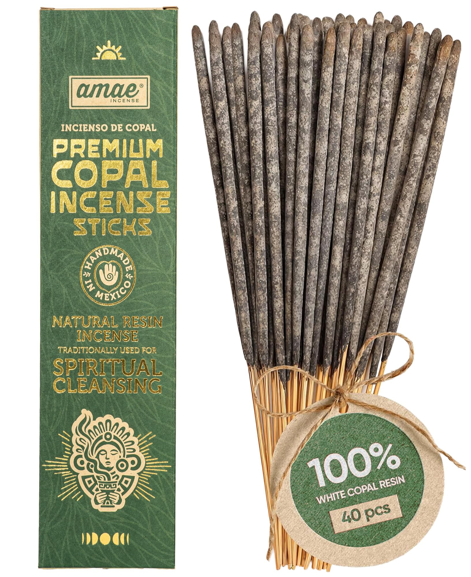 Incienso Maya de Copal Premium Fabricado con 100% Copal Blanco (40). Hecho a Mano en México.