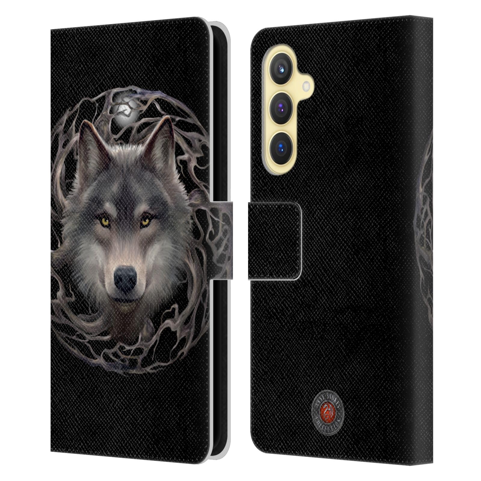 Funda lobos Samsung S23 FE con soporte ajustable y billetera interna 7