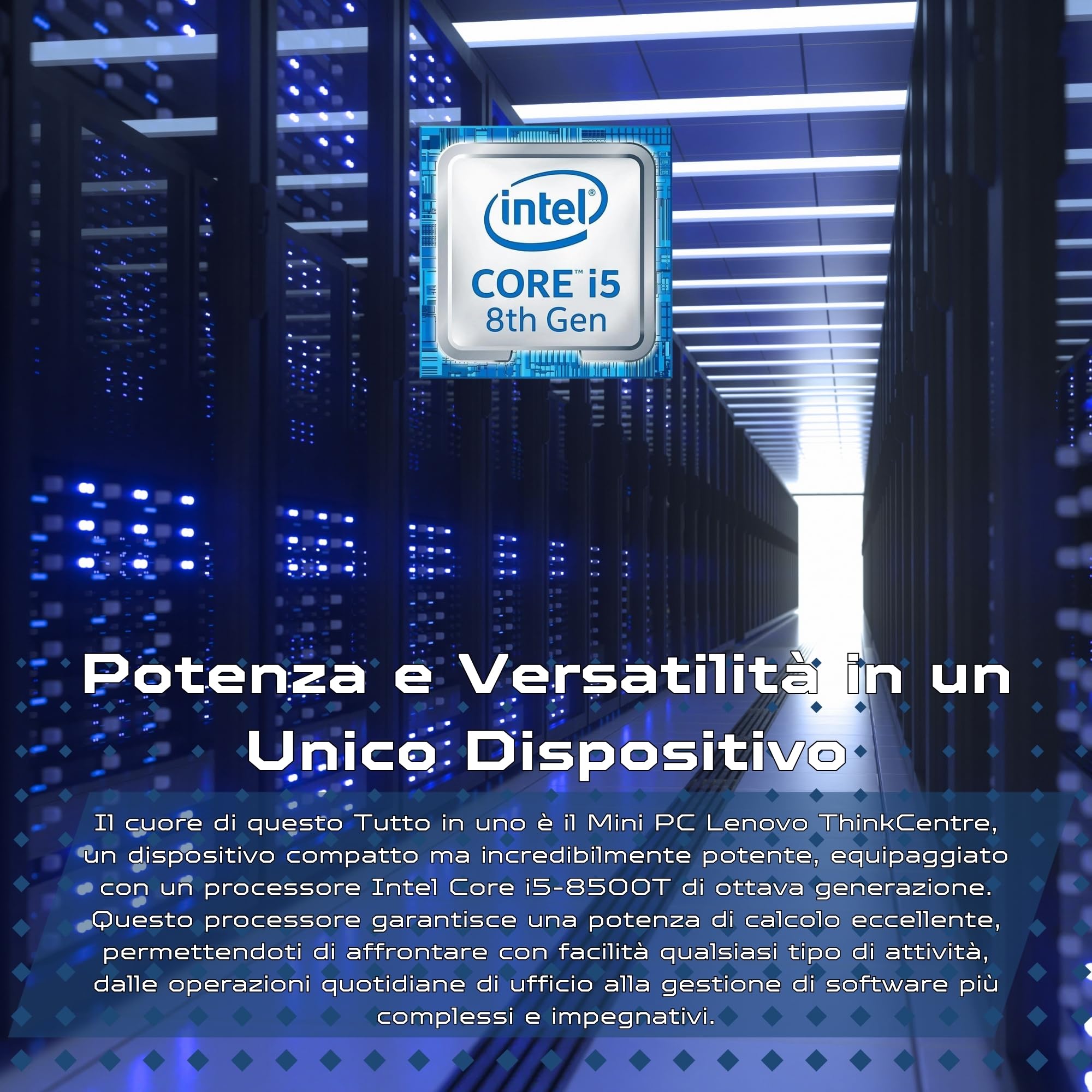 Lenovo 27 Pollici Computer i5 8500 16GB RAM 512GB SSD Win 11 Pro Office 2021 Pro