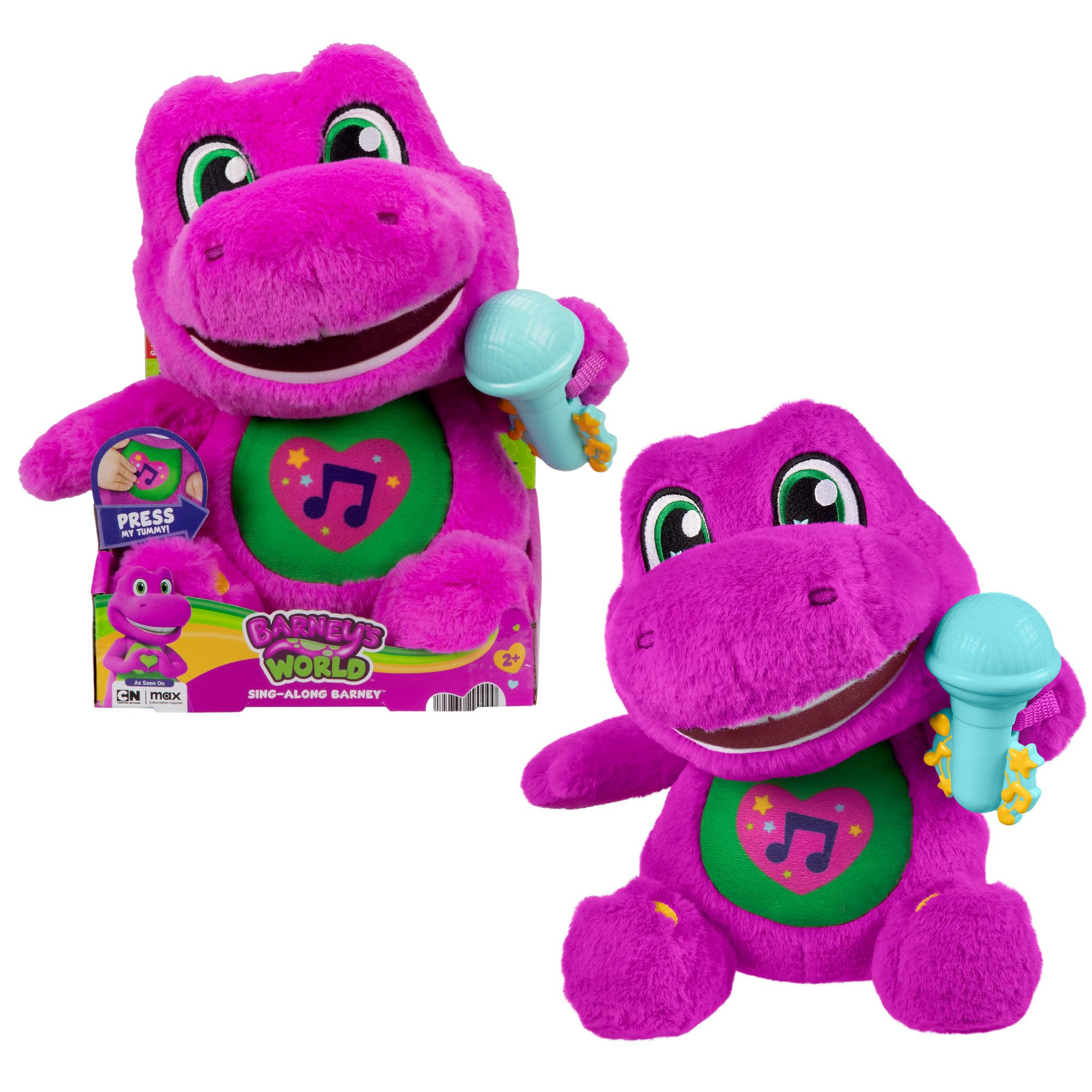 Barney World Toddler Toys, Tall Plush, 10.5 -inch Figure with Sounds, Soft Texture for Play Kids Ages 2+ Years