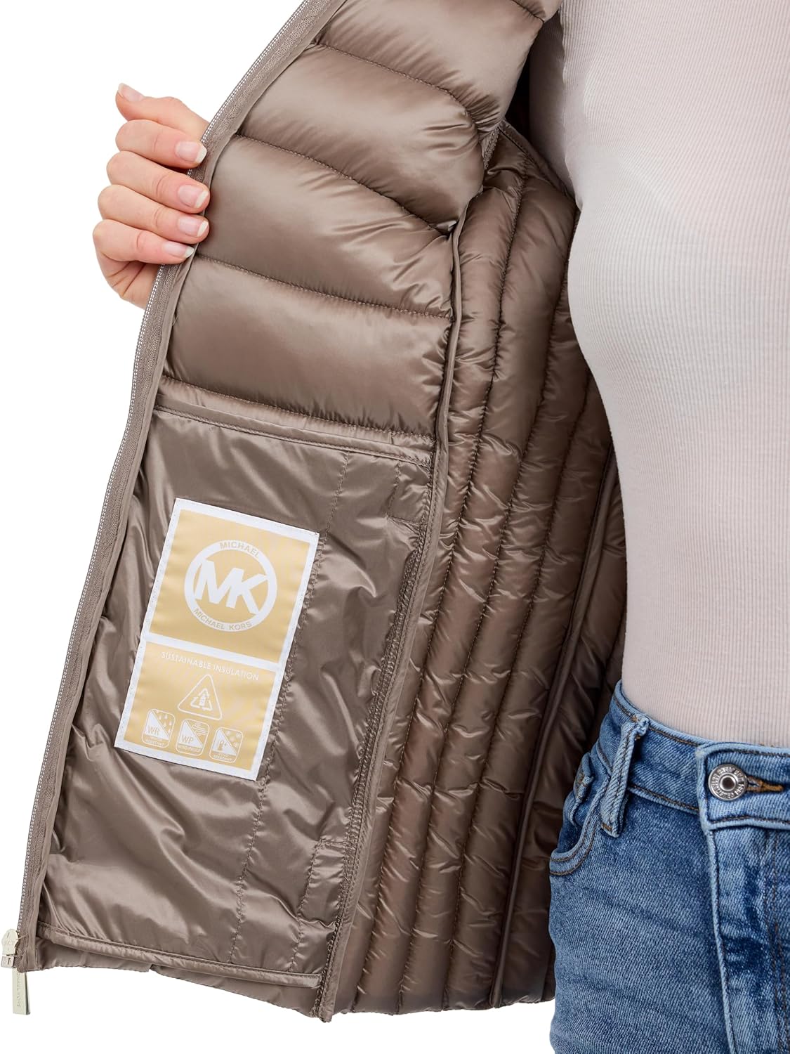 Michael Kors womens Packable Puffer Jacket, Lightweight Down Alternative - Image 4