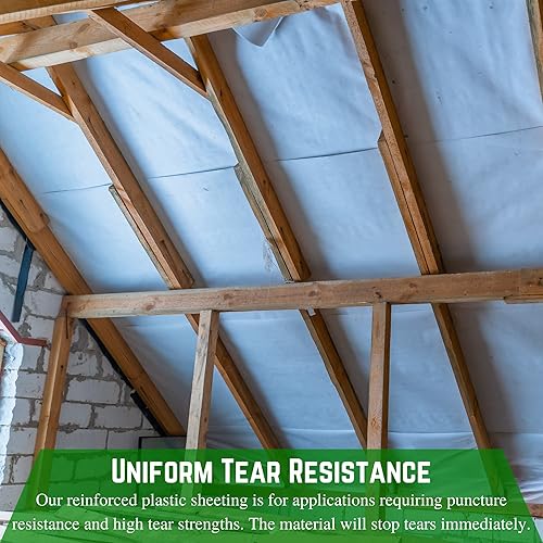 Miniatura 4 de Farm Plastic Supply - Rollo de polietileno reforzado con cuerda Dura Skrim - 20 mil - (12' x 15') - Extremadamente duradero, resistente a la