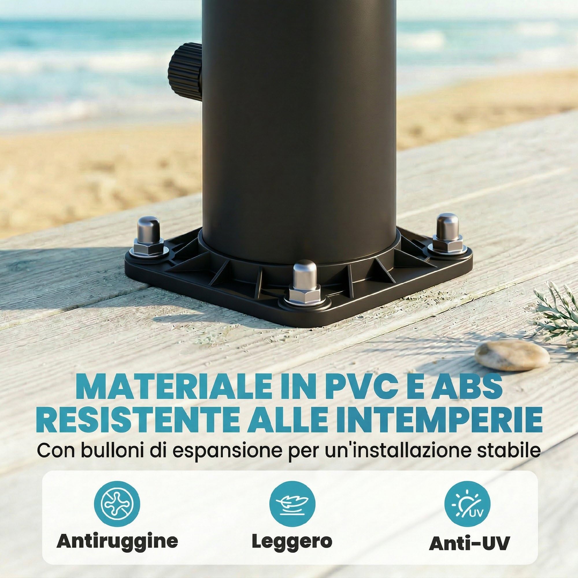 Outsunny Doccia Solare da Giardino 20L con Protezione Antigelo Nero | 2 Soffioni a Pioggia, Rubinetto per Piedi, Acqua Calda max. 60°C, per Piscina Campeggio, Senza Elettricità