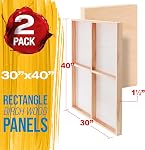 U.S. Art Supply 30" x 40" Unfinished Cradled Wood Panels for Painting, Gallery 1-1/2" Deep (2 Pack) - Artist Depth Wooden Wall Canvases - Mixed-Media Craft, Acrylic, Oil, Encaustic, Paint Pouring