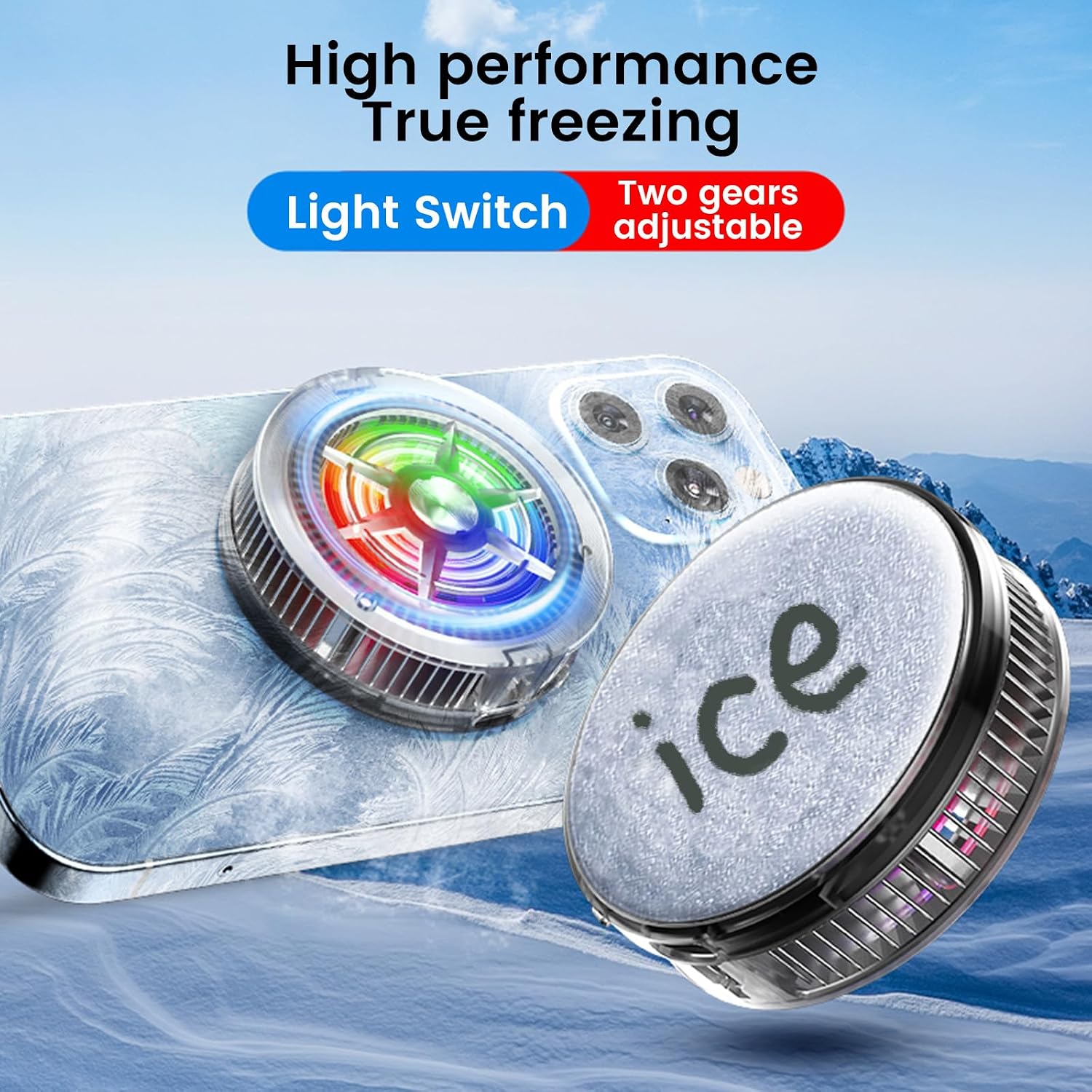 Phone Cooler, Magnetic Fan Small USB S1 ICE Phone Cooler for Gaming, Semiconductor Cooling RGB Cellphone Radiator for Cell iPhone Ipad Ps5 Gamer Influencer Tiktok Live Streaming