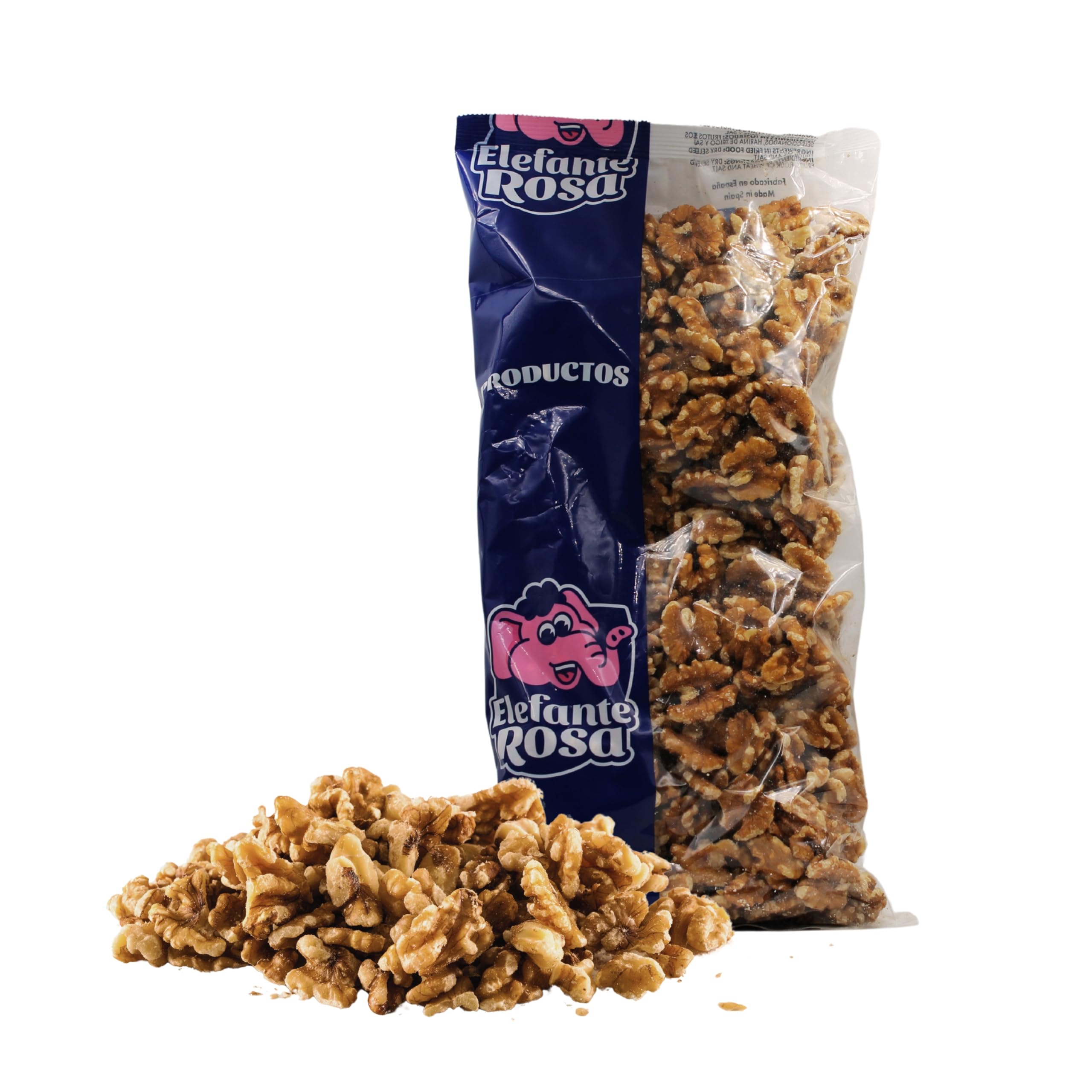 El Elefante Rosa Nueces Peladas Crudas 1kg Mitades Naturales Snack Saludable