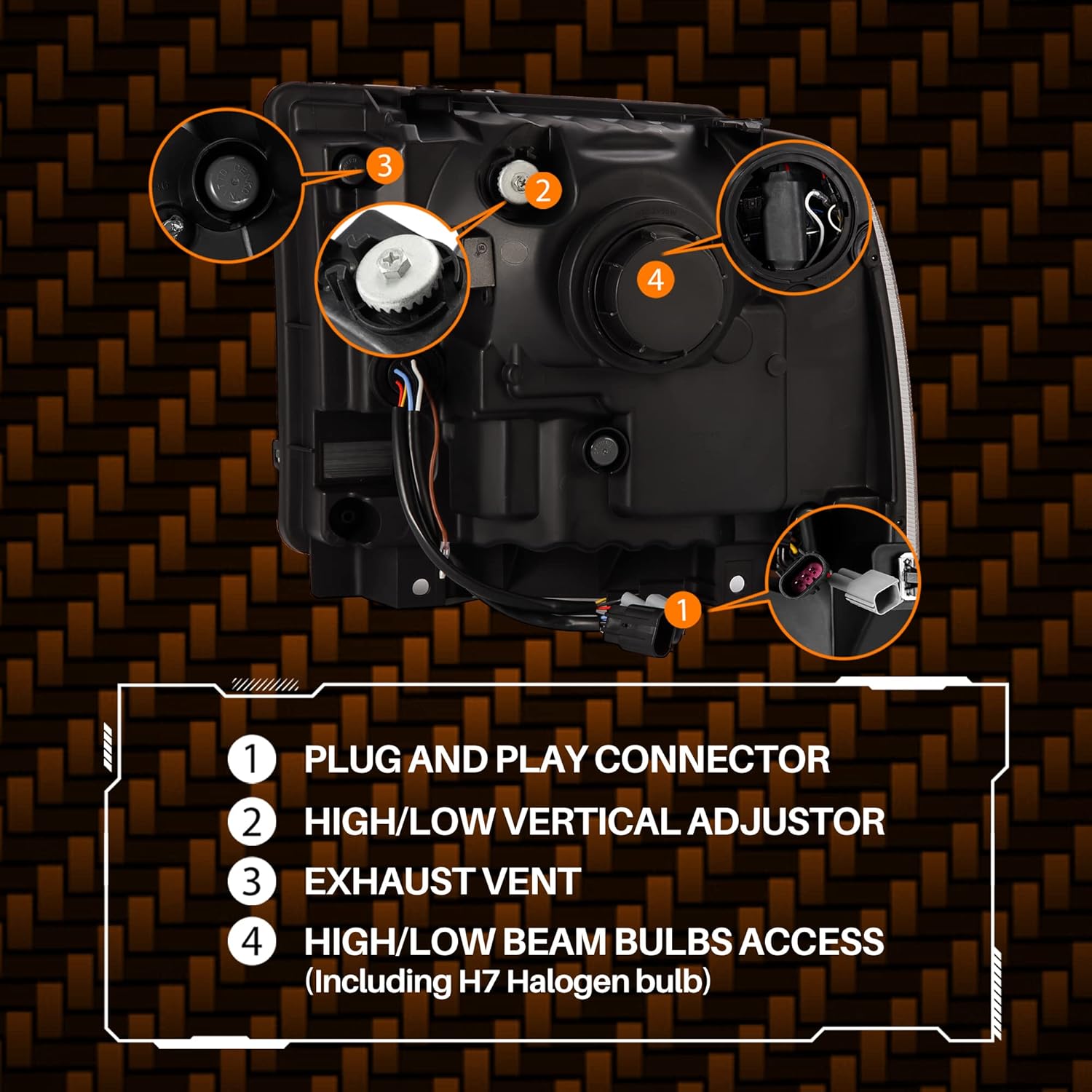 AlphaRex 880314 - PRO-Series 05-07 Super Duty05-07/ Excursion Projector Headlights - Alpha-Black