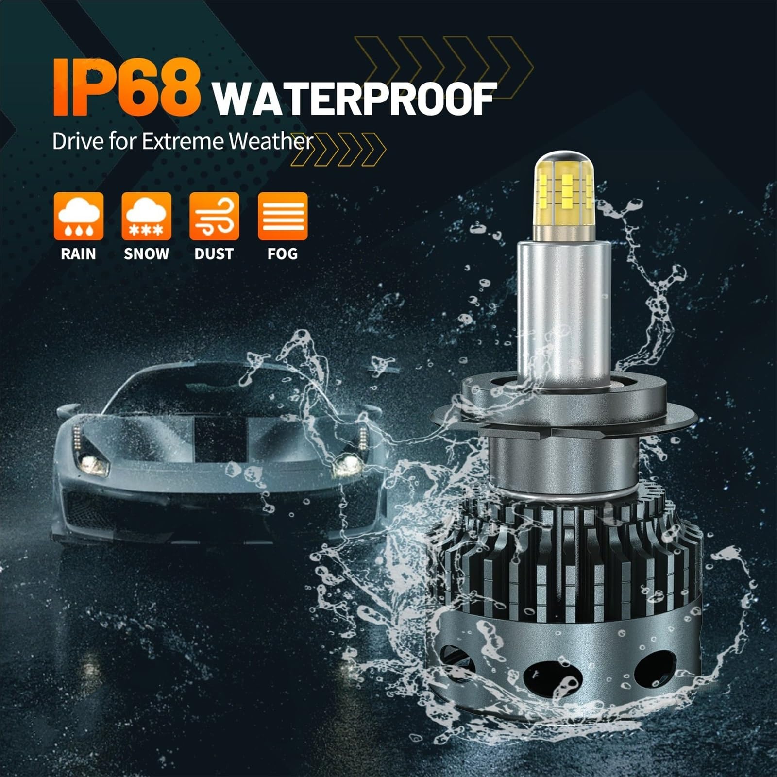Bombilla LED H7 Bombilla De Faro LED H11 9005 Kit Luces LED Repuesto | 9006 HB3 HB4 1200W 12 Lados CSP Chip Coche Auto Diodo 360 Turbo