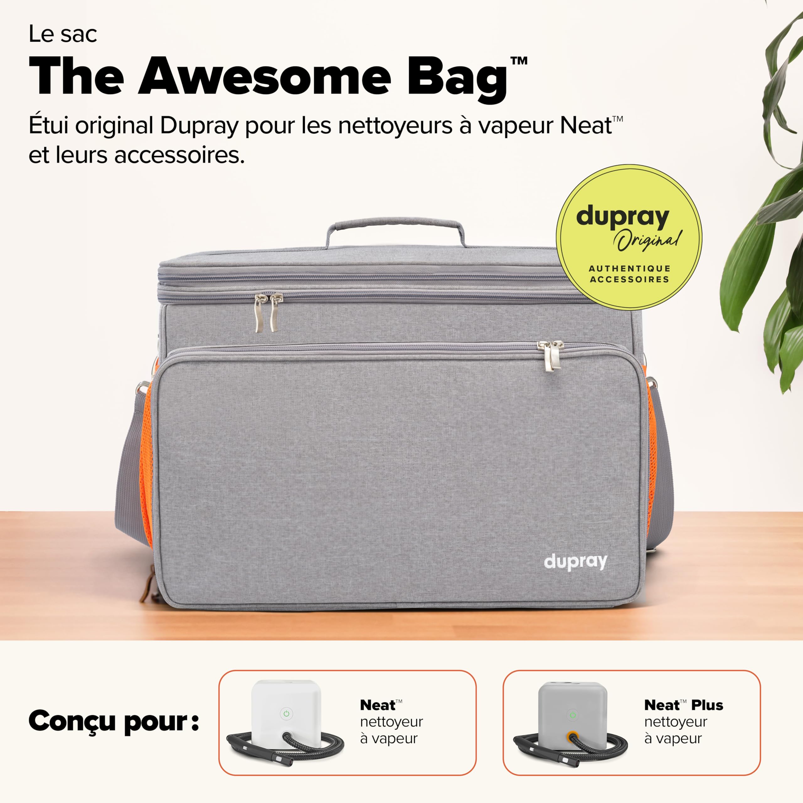 Le Sac The Awesome Bag™ Dupray, Housse de Transport Durable et Ajustable pour nettoyeurs Vapeur Neat™ & Neat Plus™, Outils et Accessoires, Protecteur, Portable et Facile à Ranger.