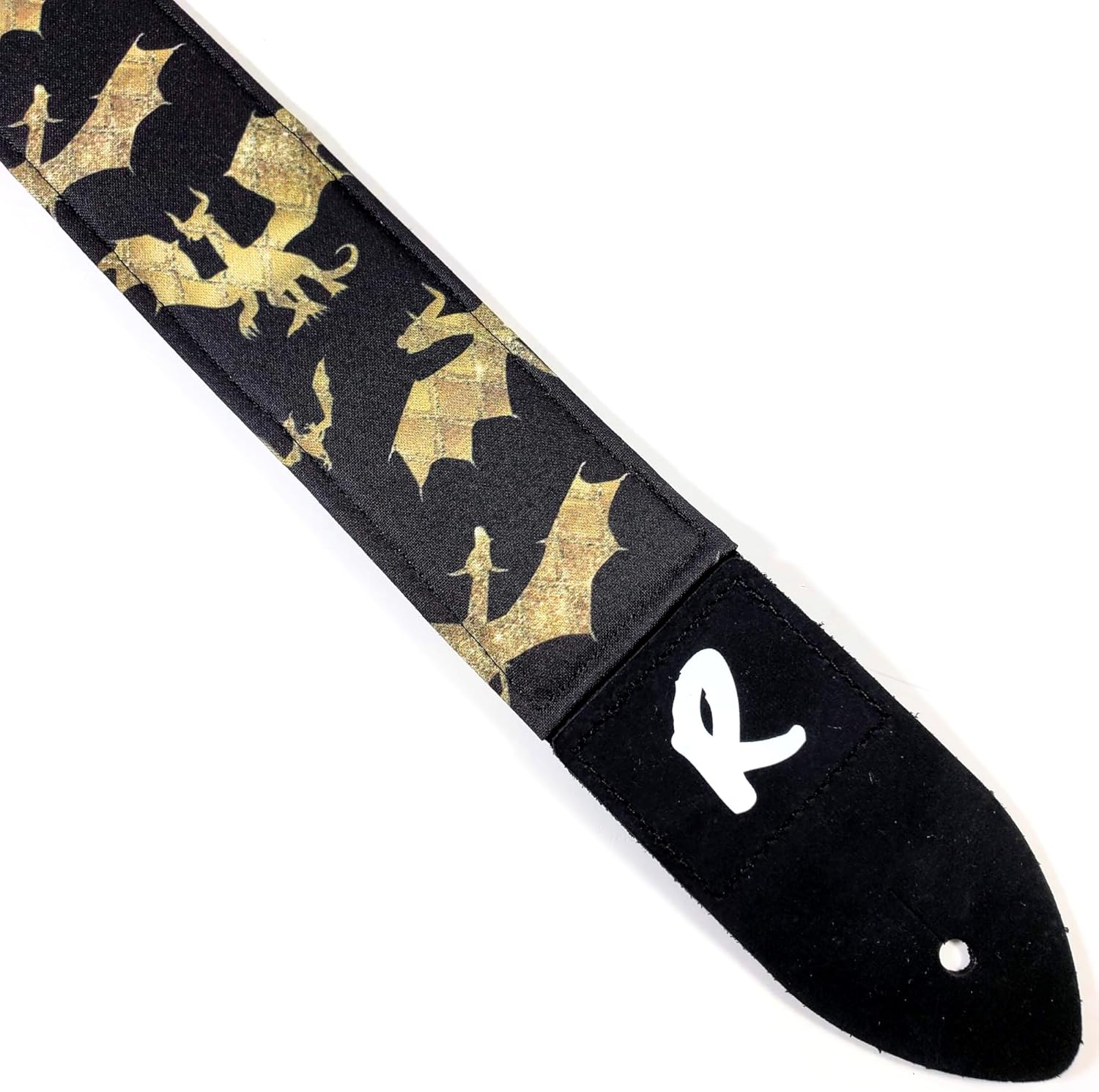 Dragon Guitar Strap-Dragons, Genuine Leather Ends, Includes 2 Strap Locks & 1 Pick. Adjustable Strap, Pick Pocket, For Bass, Electric & Acoustic Guitars Gift for Guitar Players Men, Women