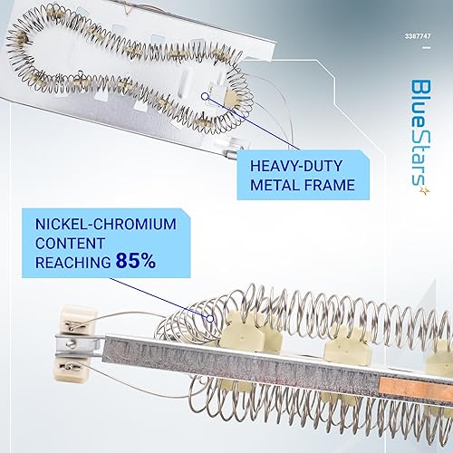 Miniatura 5 de BlueStars 3387747 WP3387747 Elemento calefactor para secadora Whirlpool MEDB835DW4 GEW9250PW1 GEW9250PW0 GEW9200LW1 WED5100HW1 WED8300SW2 MED6230HW1