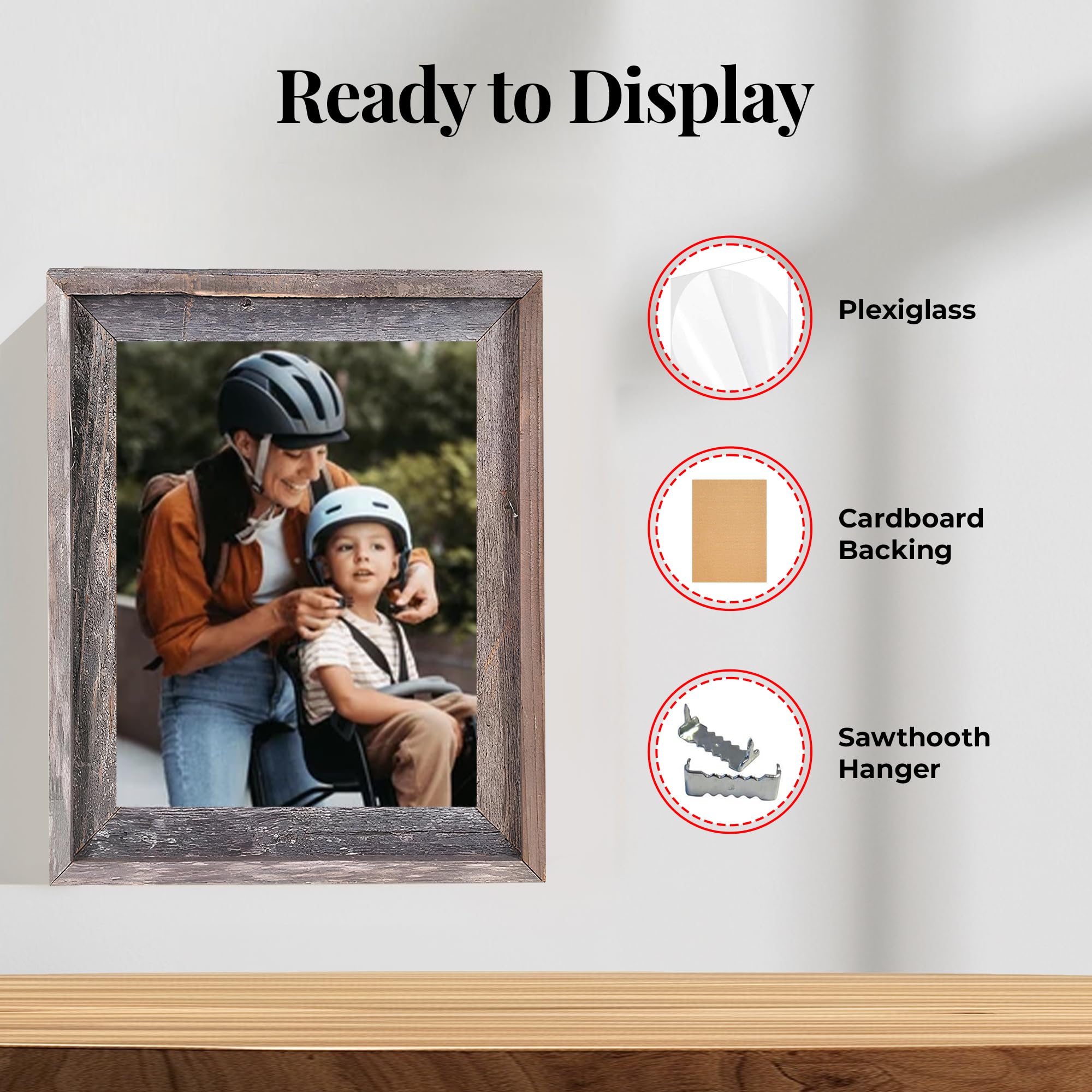 Amazon.com: Farmhouse Style Rustic Picture Frame - Reclaimed Wood