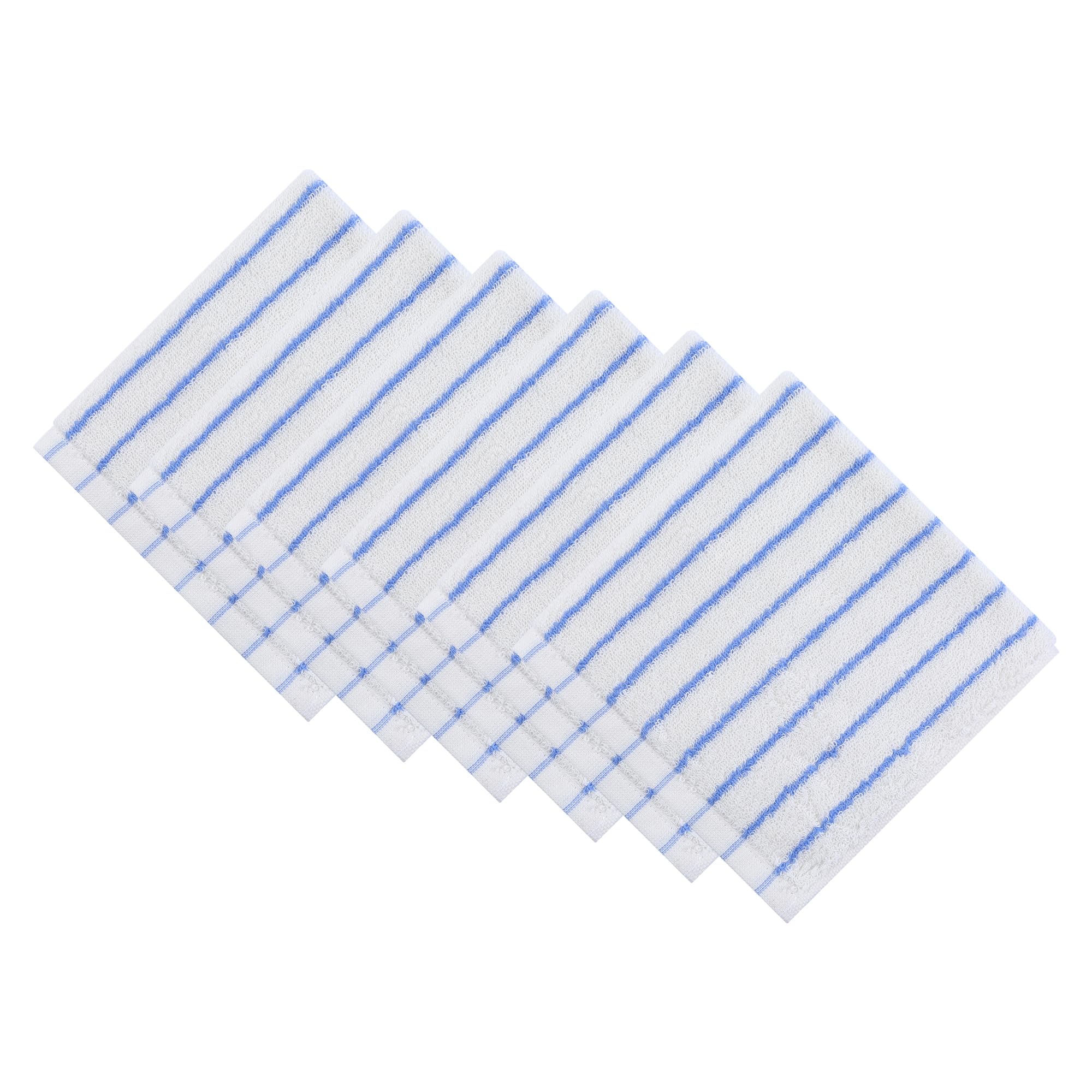 HMETOL Cotton Striped Soft & Absorbent Face Cloths 34 x 34 cm Washcloths