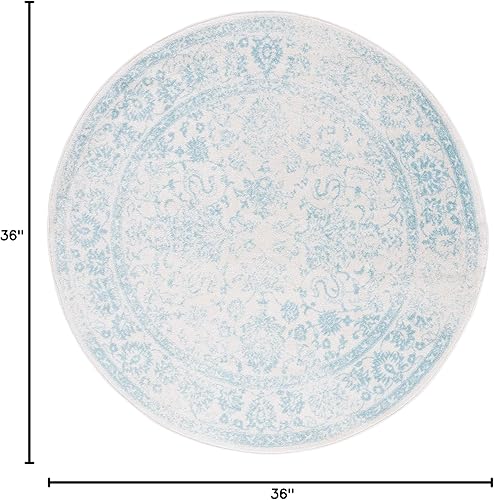 Miniatura 246 de Safavieh colección Adirondack - Alfombra de área, 6 x 9 pies, gris y azul, diseño oriental desgastado, no desprende pelusa, fácil cuidado, ideal