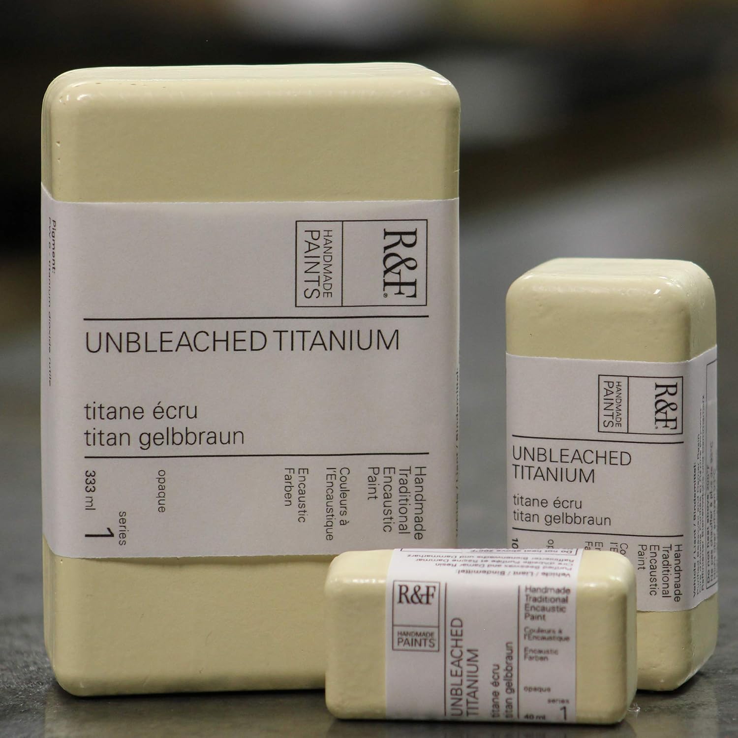 R&F Artist Encaustic Paint, Unbleached Titanium, 333 ml