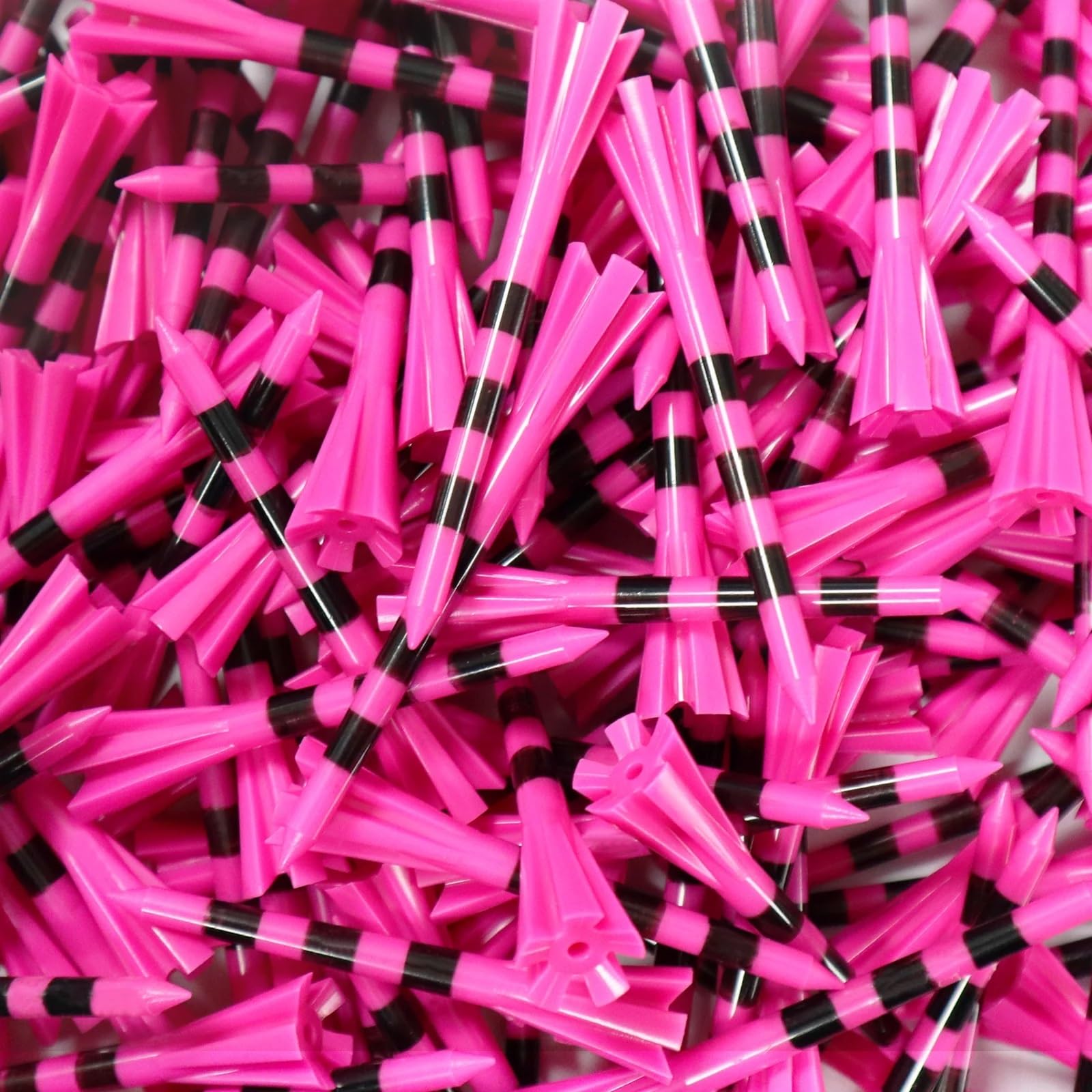 Golf Tee 100 Stück Golf-Tees aus Kunststoff, unzerbrechlich, 5 Zinken, Kopf-Tee mit Streifenmarkierungen, Langer Ballhalter, geringe Reibung, weniger Widerstand FüR Einen Idealen Abschlag