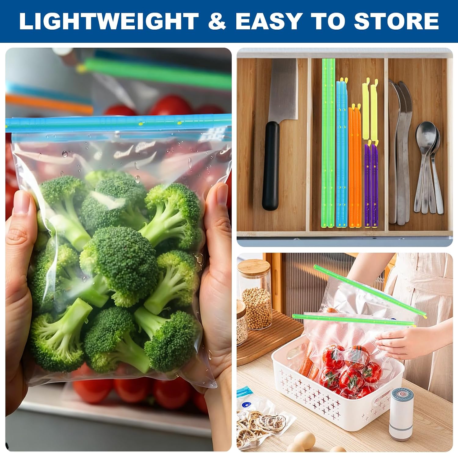 30 Pcs Bag Sealer Sticks, 5 Differ Sizes, Bags Chip Clips, Stay Fresh Bag Sealer Sticks, Keep Bags Airtight Watertight & Food Fresh, Easy Storage Accessories for Kitchen image 4