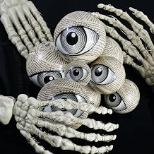 8Pcs Halloween Eyeballs Orbs, 1.97In and 2.68In Plastic Scary Eyeballs Realistic Ping Pong Skeleton Fake Eye Balls Horror Props for Halloween Decor Craft Spooky Party Mantle Fireplace Table Ornaments