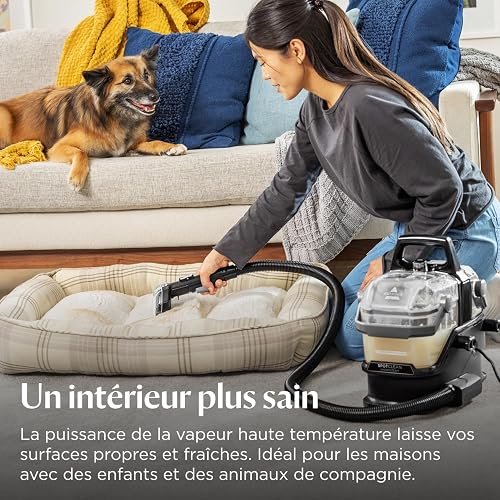Bissell SpotClean HydroSteam, Upholstery Cleaner Device, Carpet Cleaner with HydroSteam Technology, Steam Cleaner, Wet Vacuum Cleaner for Carpets, Upholstery, Car & More, Powerful 1000 W Motor, 3689N - 4