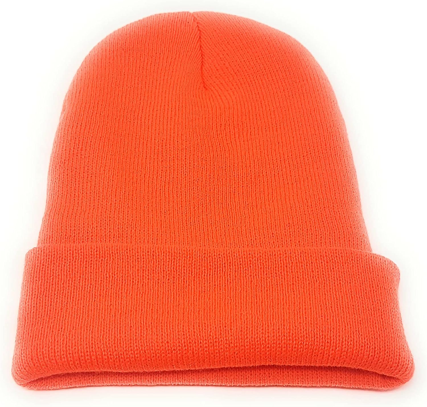 RICHON Unisex Boys Girls Knitted Beanie Hat,Kids Knit Winter Hat Warm Fleece Lined Skull Beanie Hat (Orange)