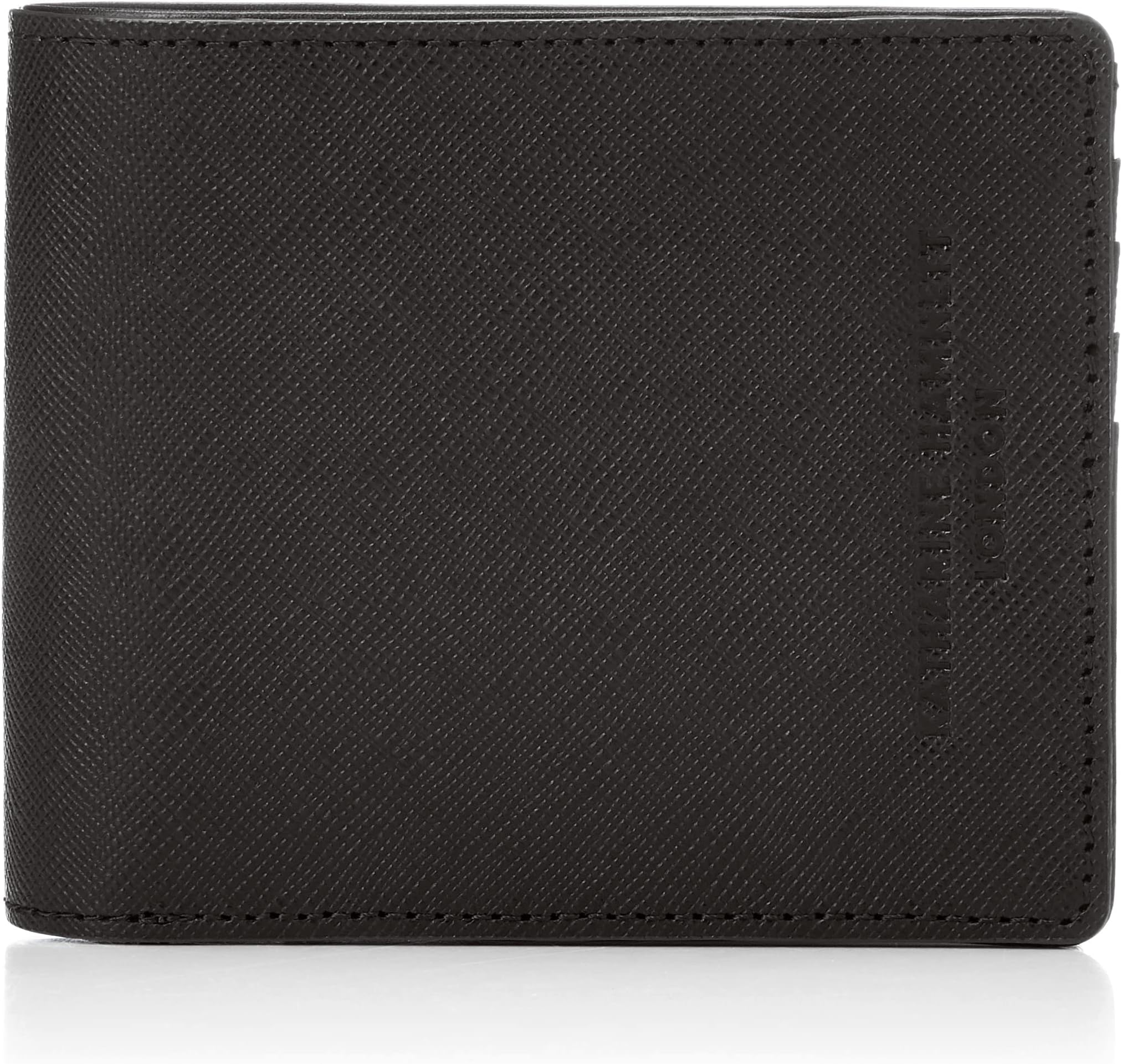 Katharine HamnettMen's Premium Domestic Cow Leather Prism Embossed Round Zipper Bill Holder