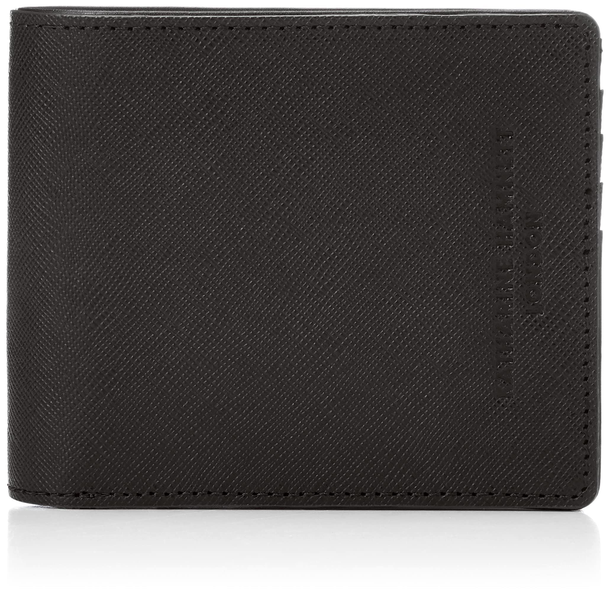 Katharine HamnettMen's Premium Domestic Cow Leather Prism Embossed Round Zipper Bill Holder