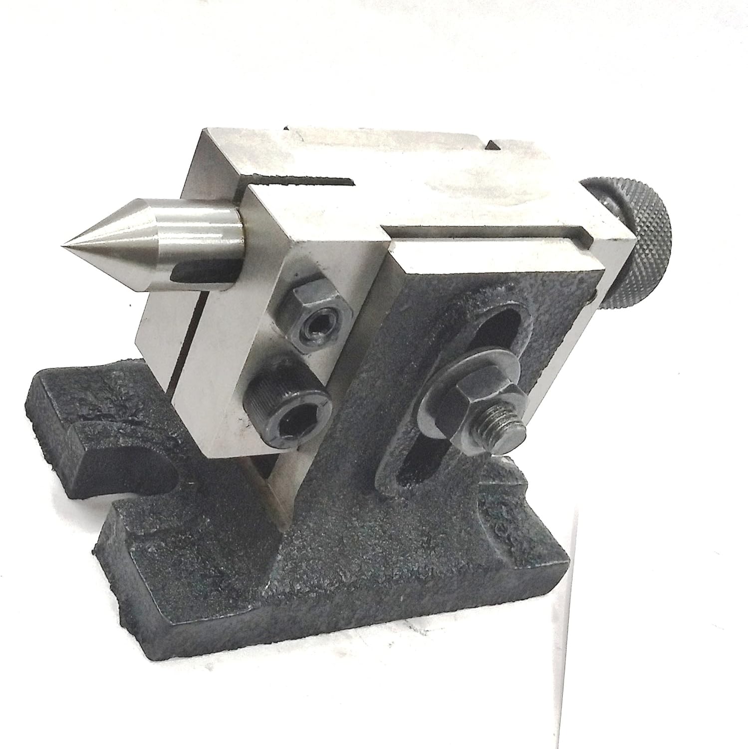 Precision Horizontal Vertical Milling Indexing 4"/ 100 Rotary Table, M6 Clamp Kit With Suitable Tailstock & Small Chuck & Fixing T Nut Bolts (With 50 MM 4 Jaw Self Centering Chuck)