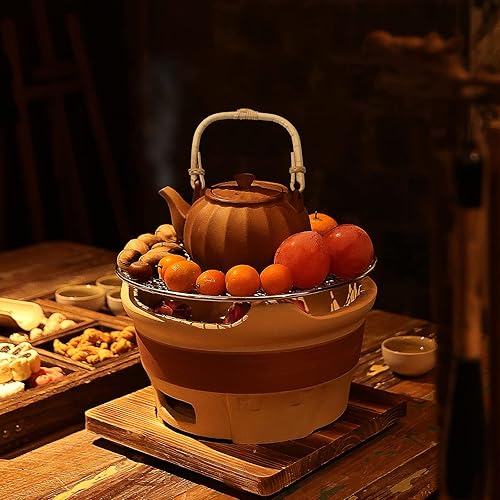 Miniatura 2 de Mango de metal de ratán para olla de cerámica, tetera de cerámica, tetera, tetera japonesa con cable y monederos únicos