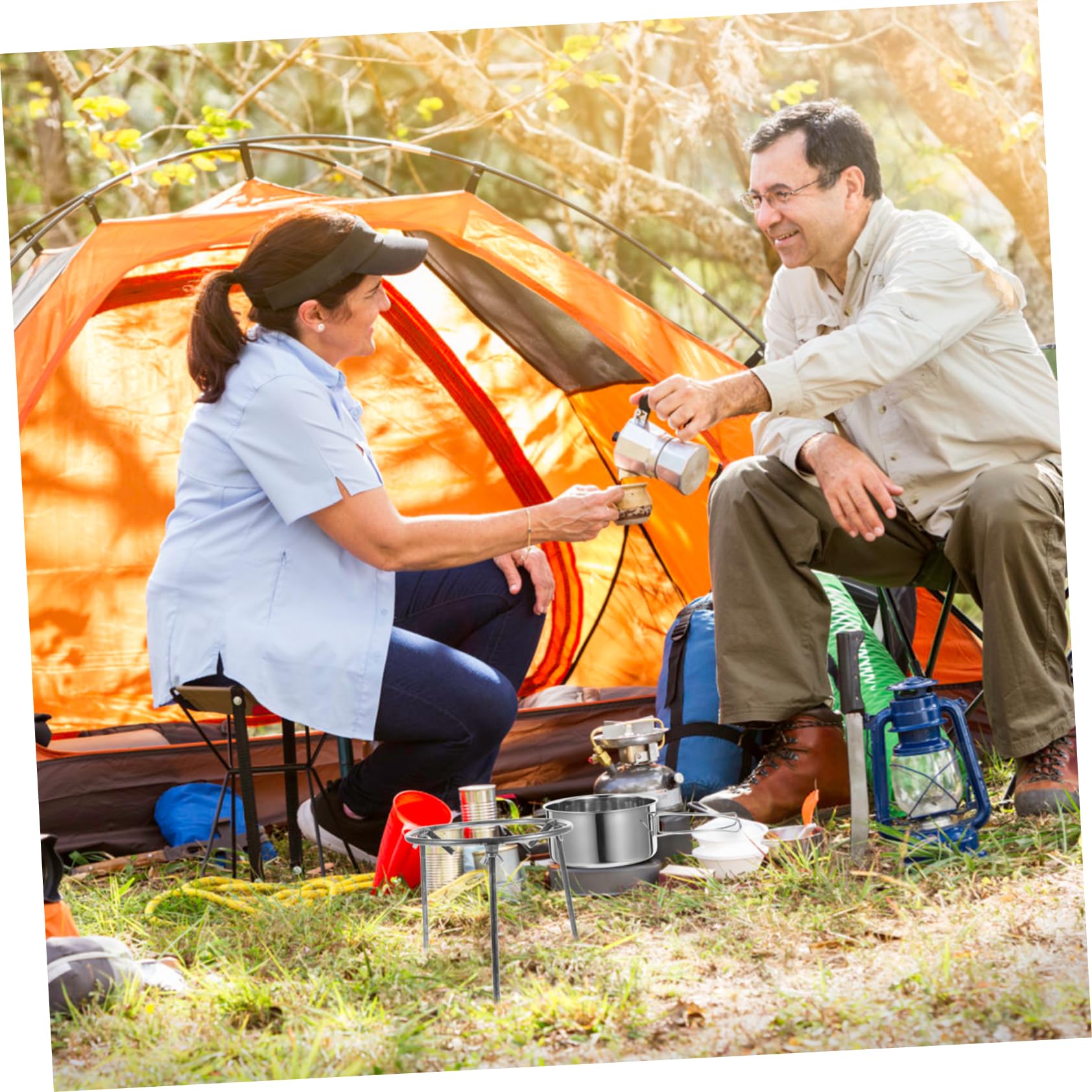 Toddmomy Trípode para Cocinar al Fuego y Soporte para Wok para Exterior, Desmontable y Estable en Acero, Adecuado para Fogatas y Camping al Aire Libre