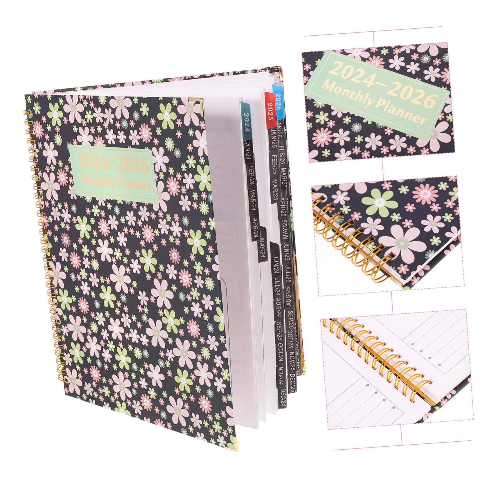 Cuaderno Planificador Agenda Inglés Bloc de Notas Resistente al Desgaste para Uso Diario y Planificador Mensual