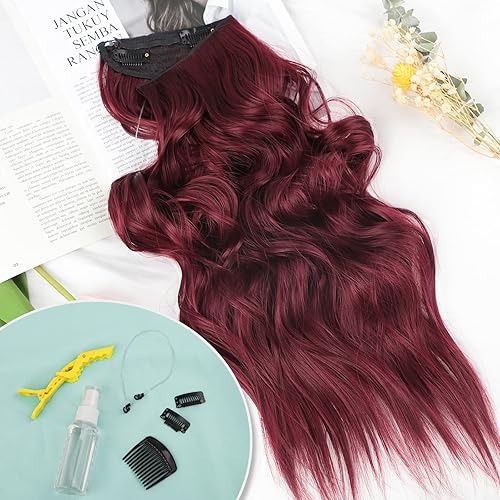 Miniatura 2 de Extensión de cabello de alambre invisible con clips de seguridad, extensiones secretas de 20 pulgadas para mujer, extensiones onduladas sintéticas