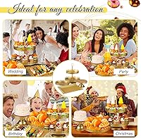 Vista 16 de Tioncy Juego de 8 soportes para tartas, soportes de exhibición de mesa de postres de metal para mesa de postres, soporte para cupcakes escalonados