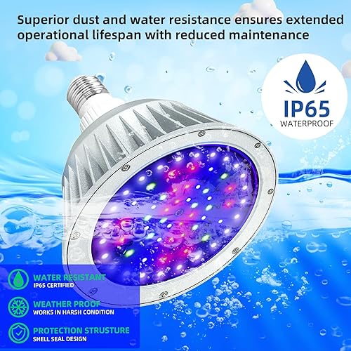 Miniatura 6 de Luces LED de piscina que cambian de color para piscina enterrada, 120 V 40 W impermeable, reemplazo LED para accesorio Pentair y Hayward de 500 W,